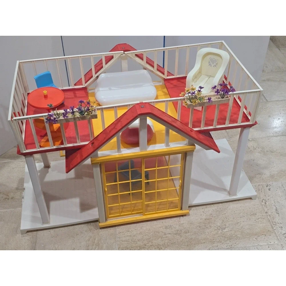 Vintage Mattel Barbie Dream House 1978-1982 A-Frame Dollhouse w/ Accessories